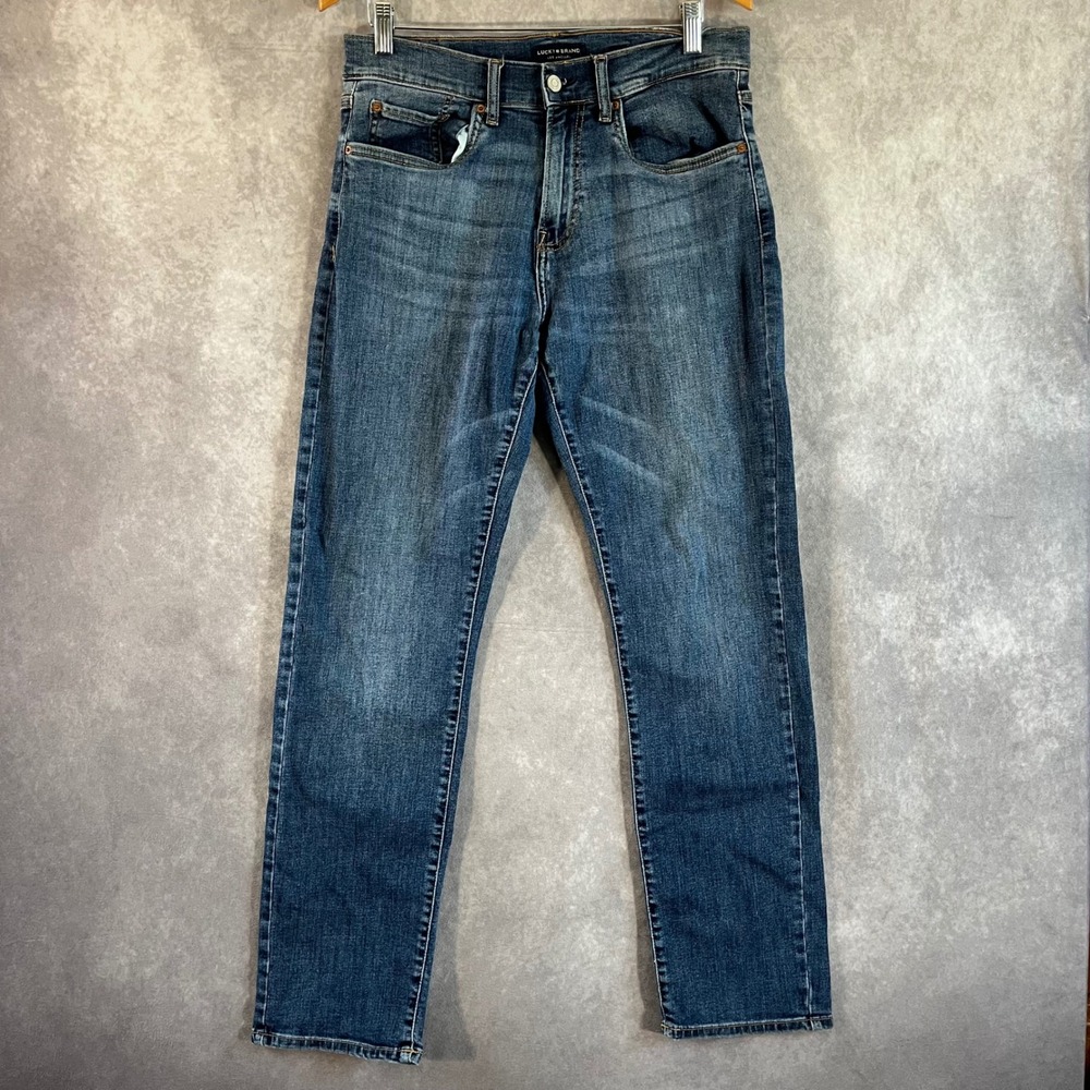 Lucky Brand 221 Straight Jeans Mens 32x32 Blue Medium Wash Denim 5-Pocket Casual